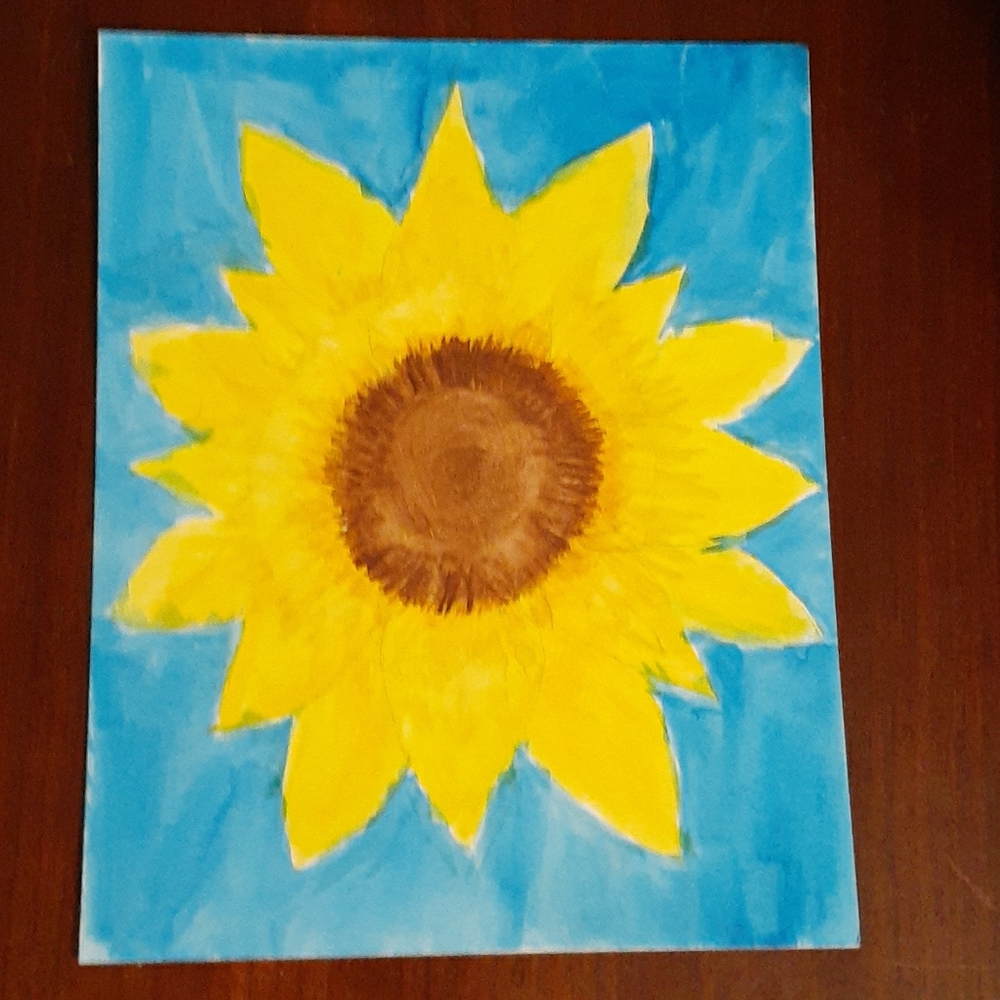 Watercolor Sunflower Original 8x10 Print
